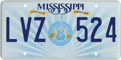 MS license plate LVZ524
