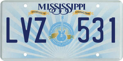 MS license plate LVZ531