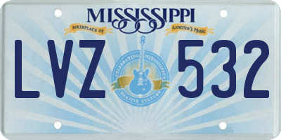 MS license plate LVZ532