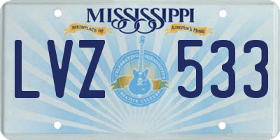 MS license plate LVZ533