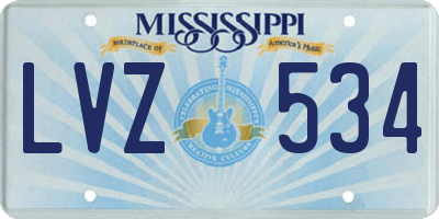MS license plate LVZ534