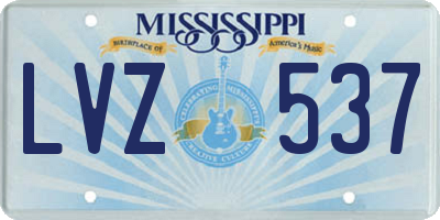 MS license plate LVZ537