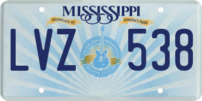 MS license plate LVZ538