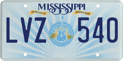 MS license plate LVZ540