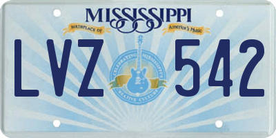 MS license plate LVZ542