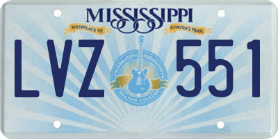 MS license plate LVZ551