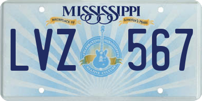 MS license plate LVZ567