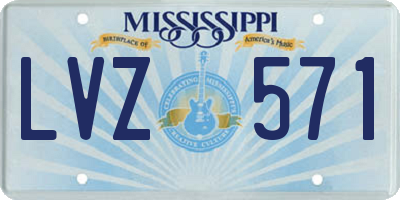 MS license plate LVZ571