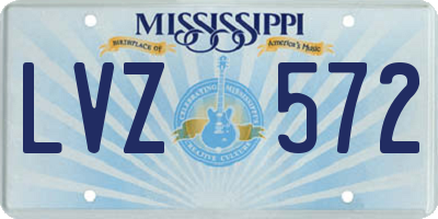 MS license plate LVZ572