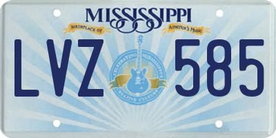 MS license plate LVZ585