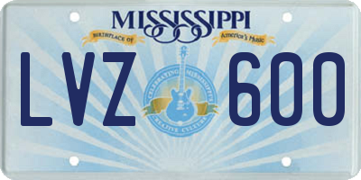 MS license plate LVZ600