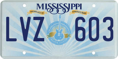 MS license plate LVZ603