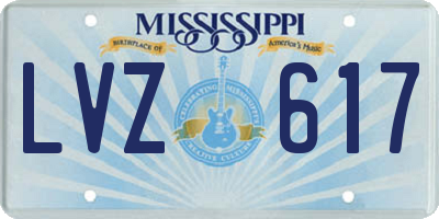 MS license plate LVZ617