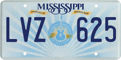 MS license plate LVZ625