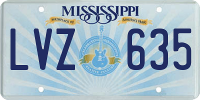 MS license plate LVZ635