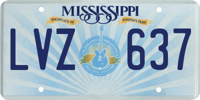 MS license plate LVZ637
