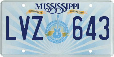 MS license plate LVZ643