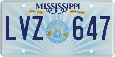 MS license plate LVZ647