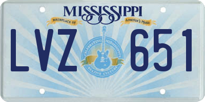 MS license plate LVZ651