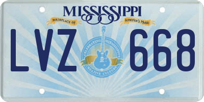 MS license plate LVZ668