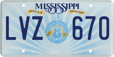MS license plate LVZ670
