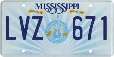MS license plate LVZ671
