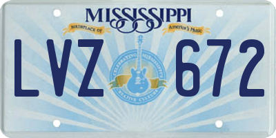 MS license plate LVZ672