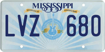 MS license plate LVZ680