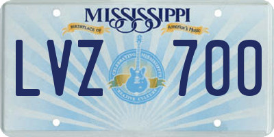 MS license plate LVZ700