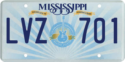 MS license plate LVZ701