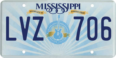 MS license plate LVZ706