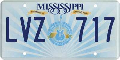 MS license plate LVZ717