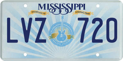 MS license plate LVZ720