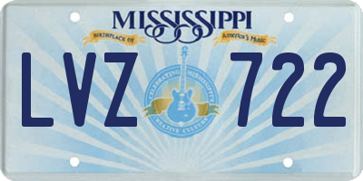MS license plate LVZ722