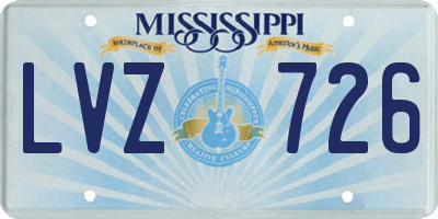 MS license plate LVZ726