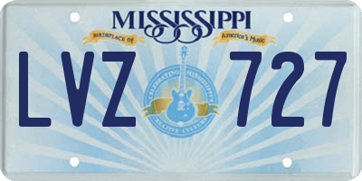MS license plate LVZ727