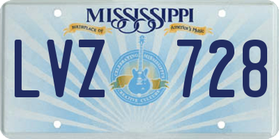 MS license plate LVZ728