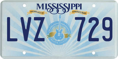MS license plate LVZ729