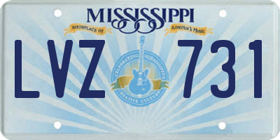 MS license plate LVZ731
