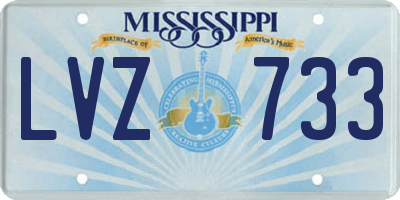 MS license plate LVZ733