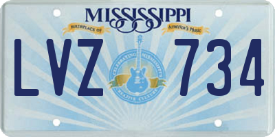 MS license plate LVZ734