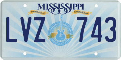 MS license plate LVZ743