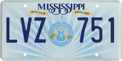 MS license plate LVZ751