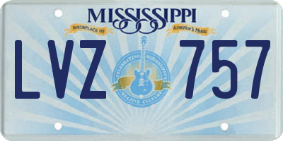 MS license plate LVZ757