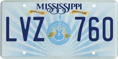 MS license plate LVZ760