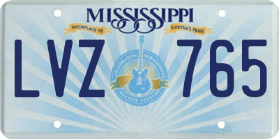 MS license plate LVZ765