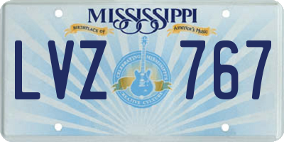 MS license plate LVZ767