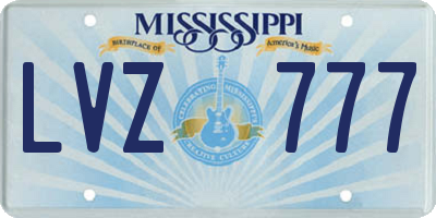 MS license plate LVZ777