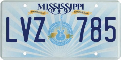 MS license plate LVZ785