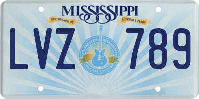 MS license plate LVZ789
